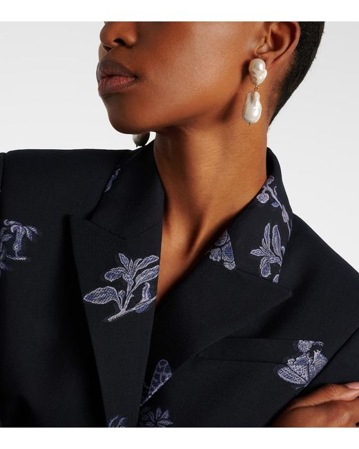 Erdem White Pearl Earrings