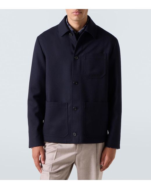 Slowear Blue Virgin Wool Field Jacket for men