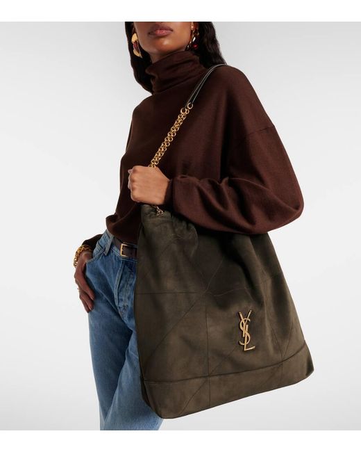 Saint Laurent Brown Jamie Cassandre Large Suede Shoulder Bag