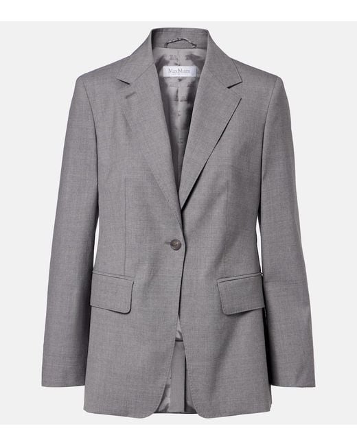 Max Mara Gray Circense Virgin Wool Blazer