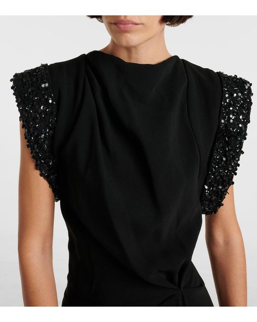 Isabel Marant Black Leronia Sequined Midi Dress