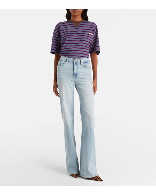 Jeans Flared Modern Dojo De Tiro Medio 7 For All Mankind de color Blue