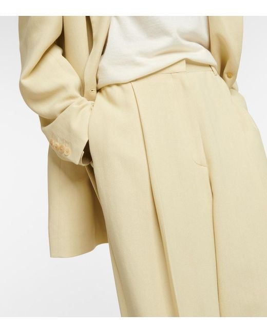 The Row Yellow Tor Crepe Wide-Leg Pants