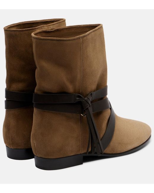 Isabel Marant Brown Rejen Leather-Trimmed Suede Ankle Boots