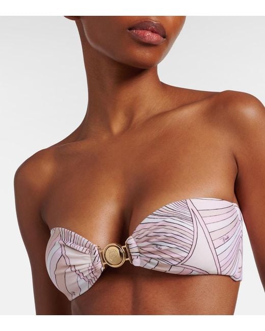 Emilio Pucci Pink Iride Bandeau Bikini Top
