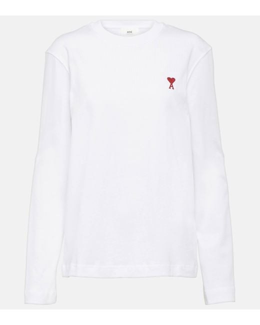 AMI White Ami De Cour Cotton Jersey Sweatshirt