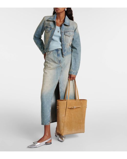 Givenchy Natural Voyou Medium Suede Tote Bag