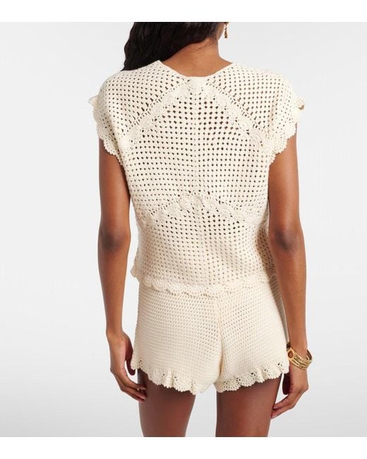 Top Dylan De Croche Festoneado Posse de color Natural