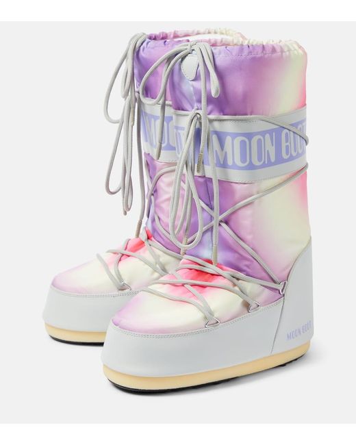 Moon Boot Pink Icon Tie-dye Snow Boots