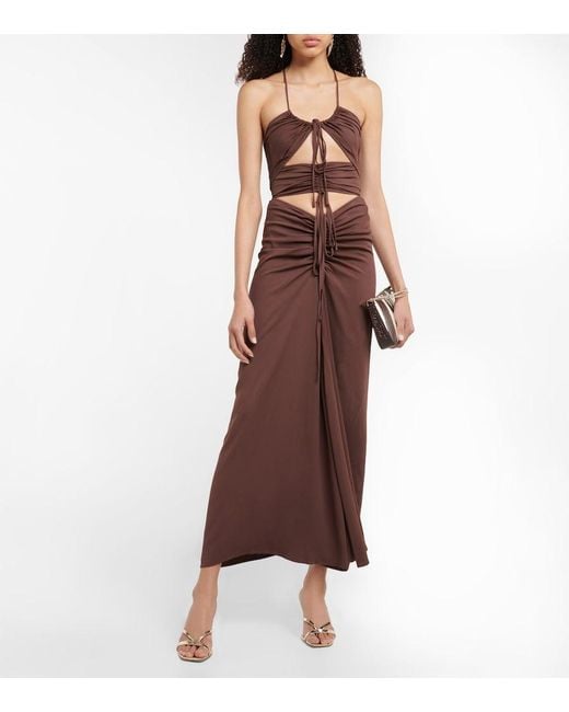 Christopher Esber Purple Cutout Halterneck Maxi Dress
