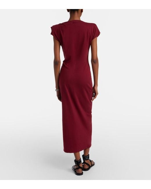 Isabel Marant Nadela Gathered Cotton Jersey Midi Dress