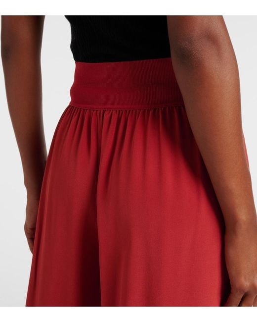 Joseph Red Rihani Silk Wide-Leg Pants