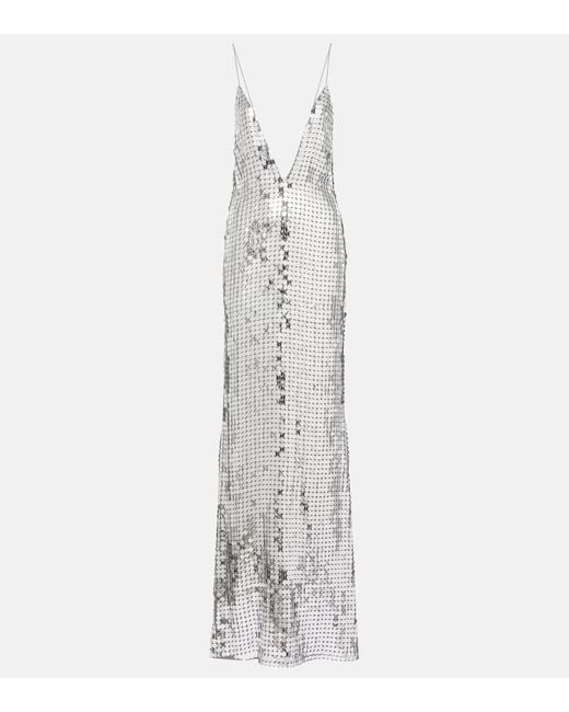 The New Arrivals Ilkyaz Ozel White Claudie Sequined Gown