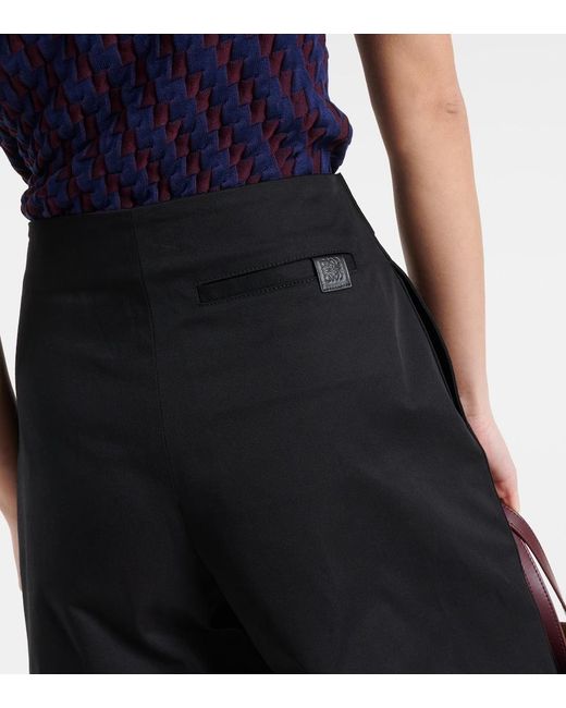 Shorts de algodon plisados Loewe de color Black