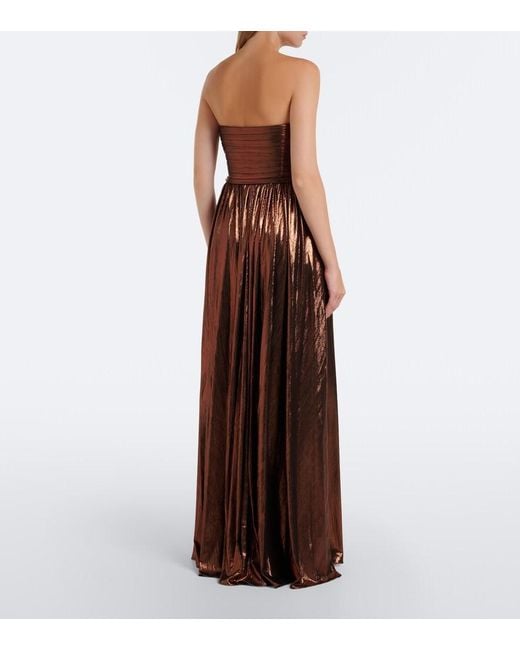 retroféte Purple Waldorf Plisse Bustier Gown