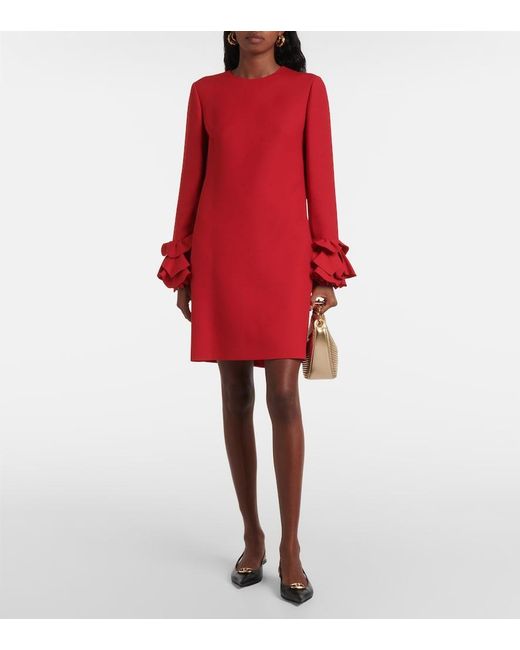 Valentino Red Crepe Couture Ruffled Minidress