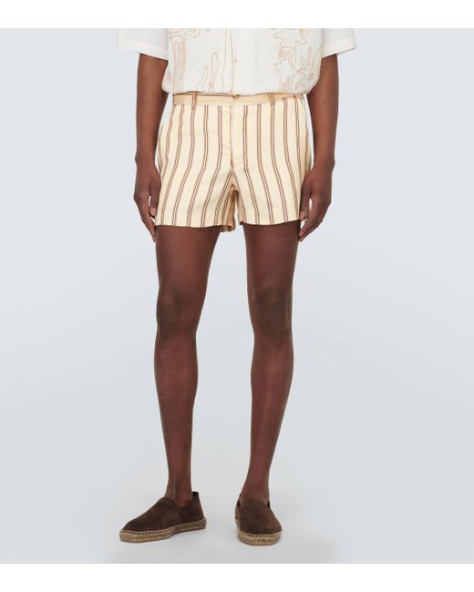 King & Tuckfield Natural Striped Shorts for men