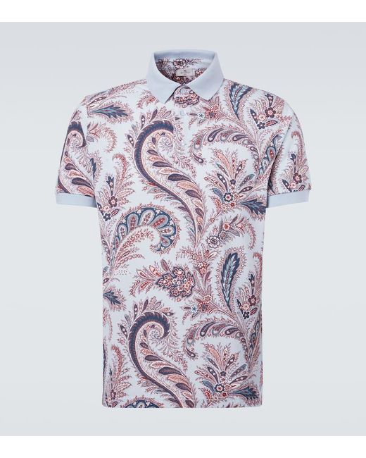 Etro Multicolor Paisley Cotton Pique Polo Shirt for men