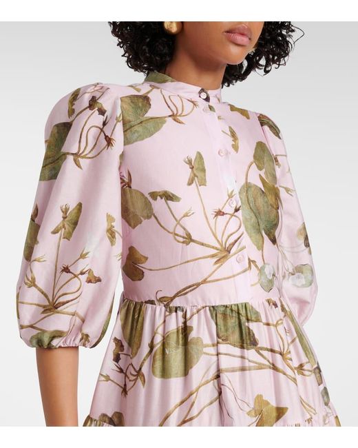Erdem Purple Floral Cotton Shirt Dress