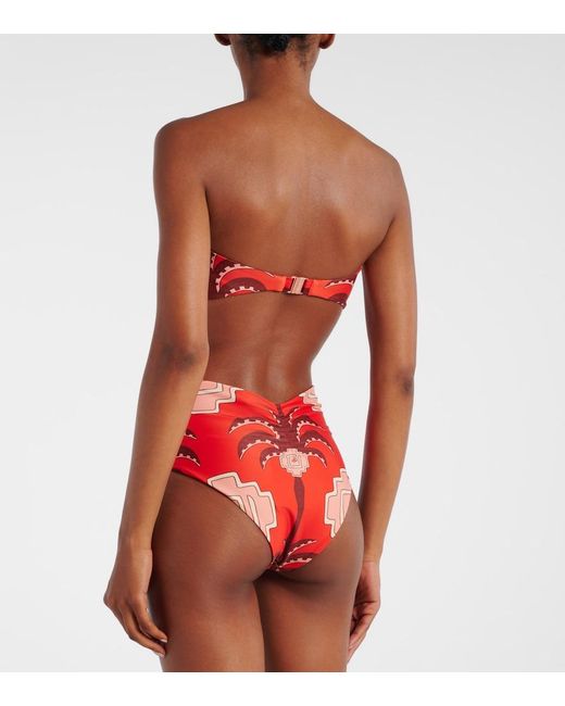 Johanna Ortiz Red Printed Bikini Top