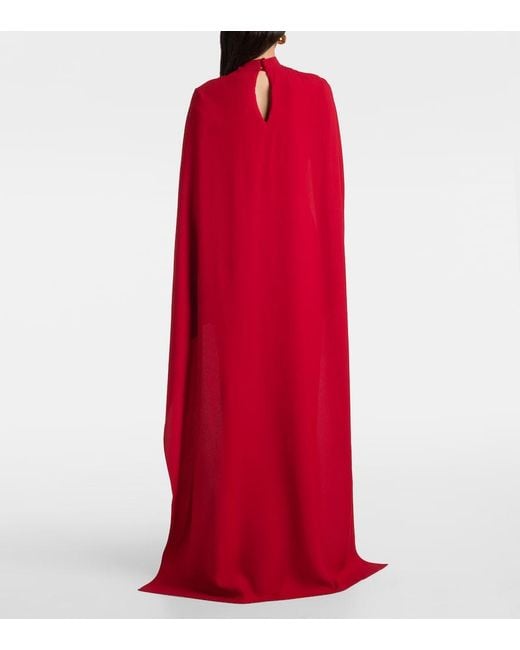 Taller Marmo Red Carrington Caped Crepe Cady Gown