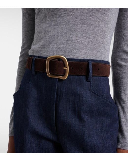 Gabriela Hearst Brown Simone Suede Belt