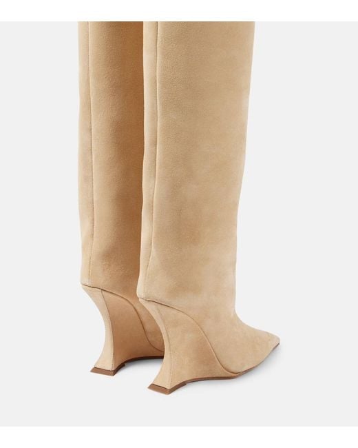 Paris Texas Natural Nina 105 Suede Knee-High Boots