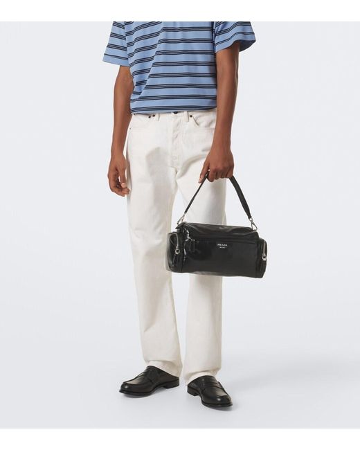 Prada Black Leather Shoulder Bag for men
