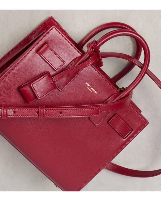 Saint Laurent Red Tote Bag Sac De Jour Nano Aus Leder