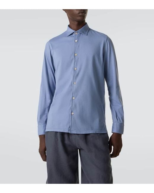 Camicia Jason di Fedeli in Blue da Uomo