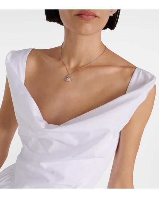 Vivienne Westwood White Sunday Gathered Cotton-Poplin Dress
