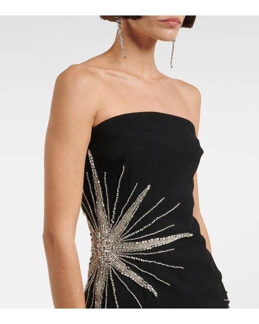 Rebecca Vallance Black Estella Embellished Minidress