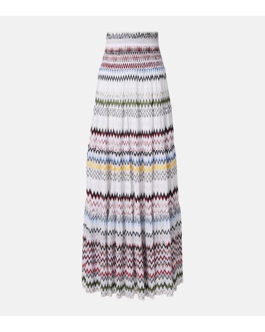 Missoni White Zigzag Maxi Skirt