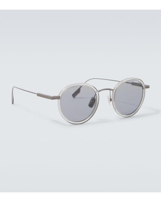 Zegna Metallic Round Sunglasses for men