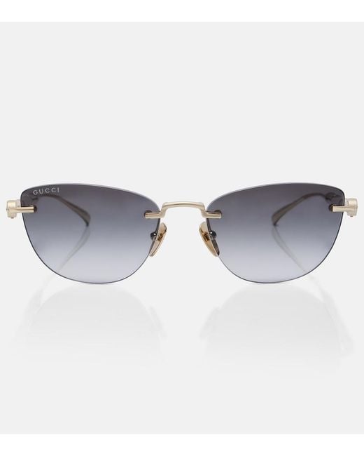 Gucci Blue Bamboo Cat-Eye Sunglasses