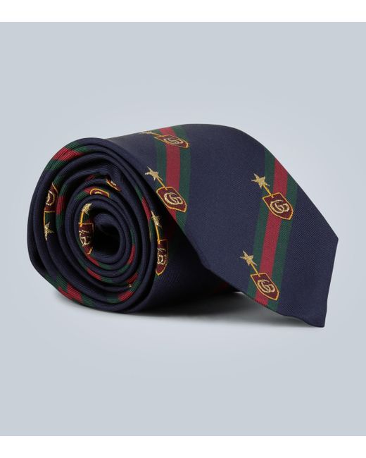 Gucci Krawatte aus seide mit web und wappen in Blau für Herren | Lyst CH