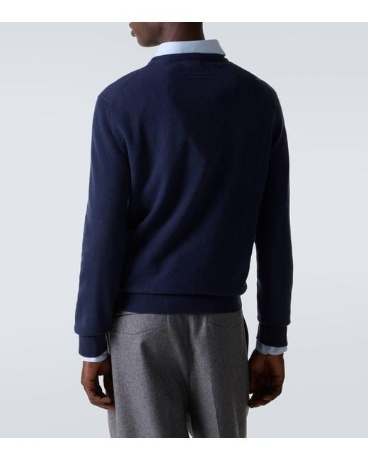 Zegna Blue Cashmere Sweater for men