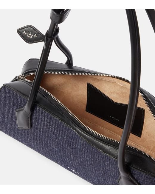 Alaïa Blue Le Teckel Medium Denim Shoulder Bag