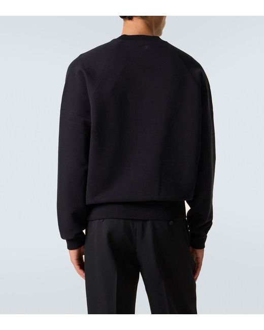 AMI Black Ami De Cour Cotton Jersey Sweatshirt for men