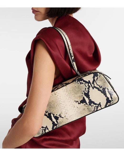Khaite Metallic Simona Snake-Effect Leather Shoulder Bag