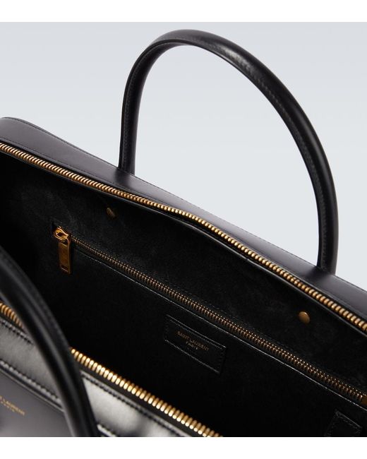 Saint Laurent Black Leather Briefcase for men