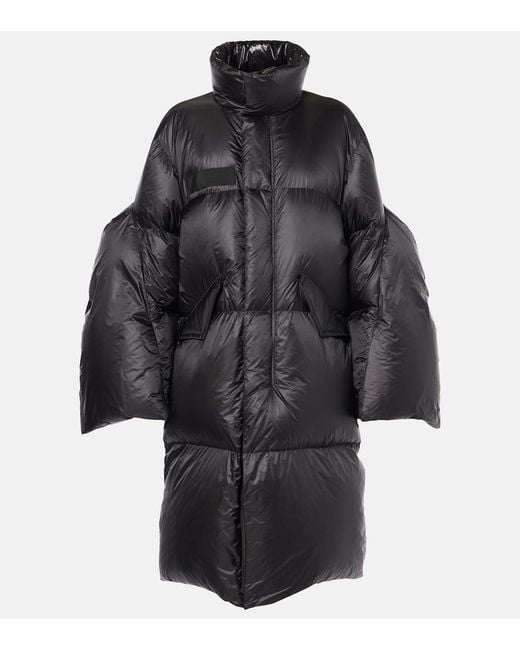 Sacai Black Down Snap-Front Coat