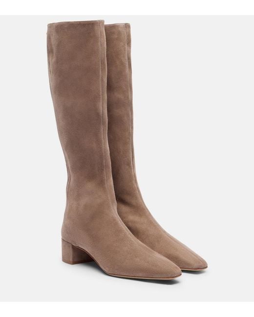 Aquazzura Brown Saint Honore 35 Suede Knee-High Boots