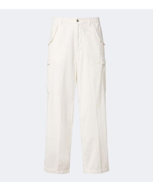 A.PRESSE White Cotton Cargo Pants for men