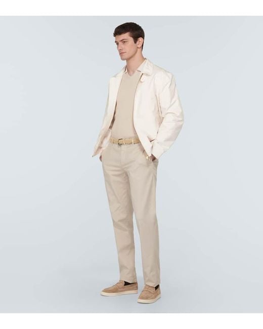 Brunello Cucinelli Natural Cotton-Blend Gabardine Blouson Jacket for men