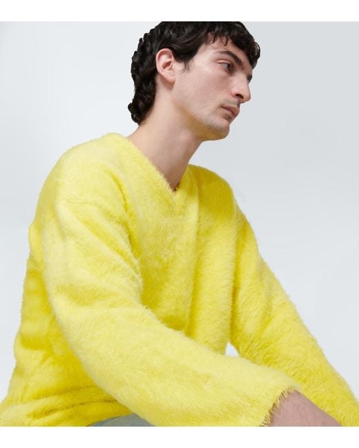 ERL Yellow Brushed Sweater for men