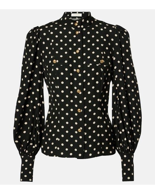 Zimmermann Black Utility Polka-Dot Blouse