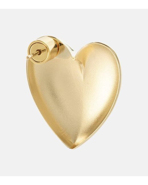 Jennifer Fisher White Puffy Heart Small 14kt Gold-plated Earrings
