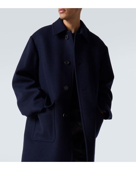 Dries Van Noten Mantel Aus Twill in Blue für Herren
