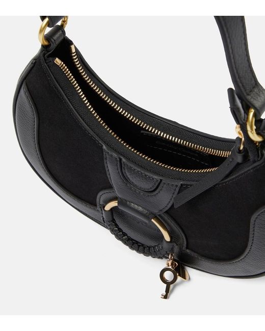 See By Chloé Black Hana Medium Leather And Suede Shoulder Bag